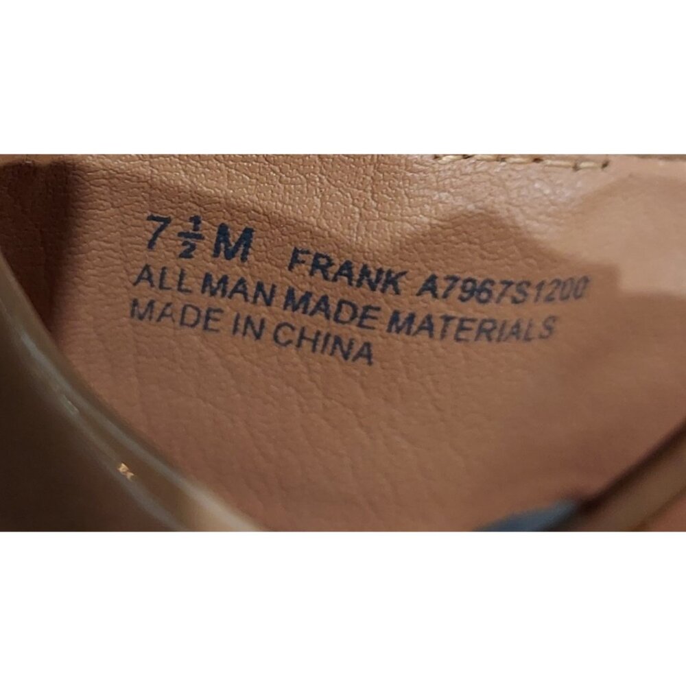 Franco Sarto Block Heel Sandal Women Size  7.5 Camel Patent Leather 4” Heel - Picture 9 of 9